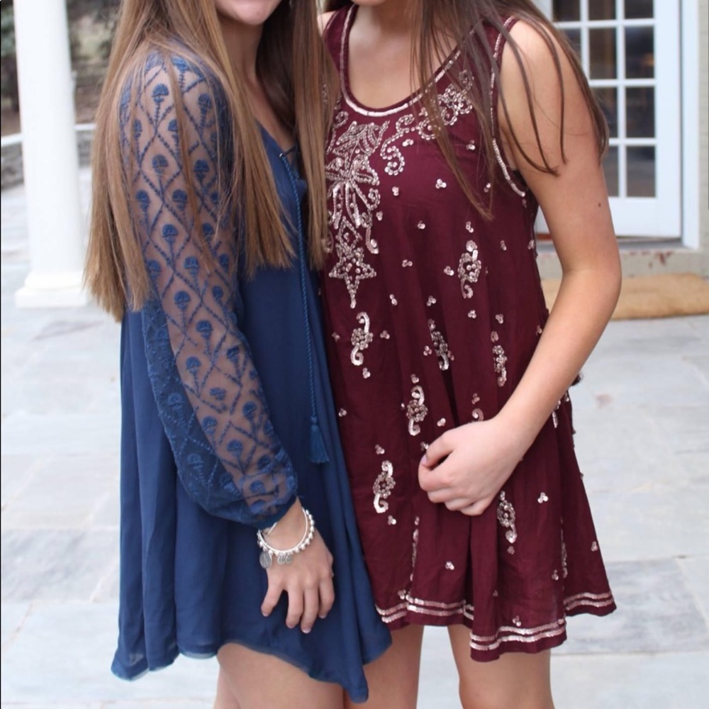 Burgundy Free People Dress